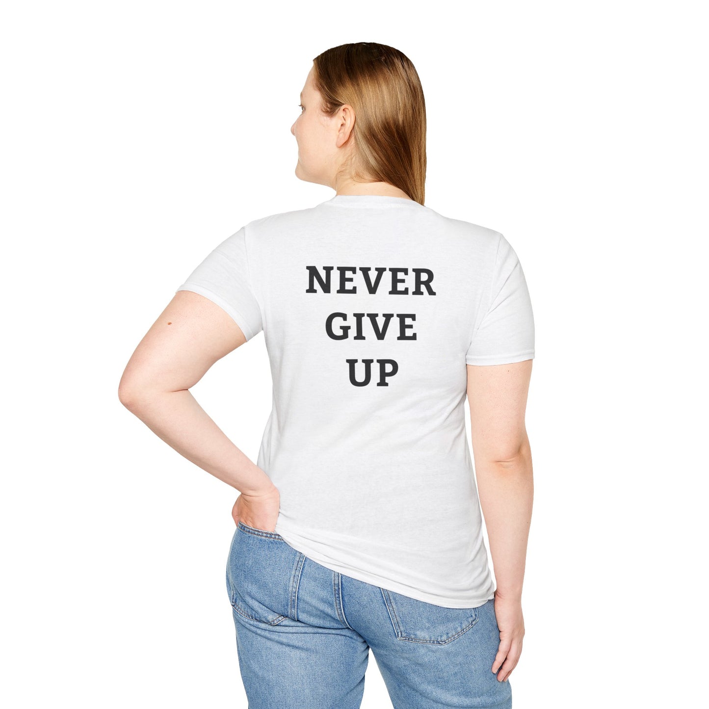 Motivation Quote T-Shirt Femme - Never Give Up
