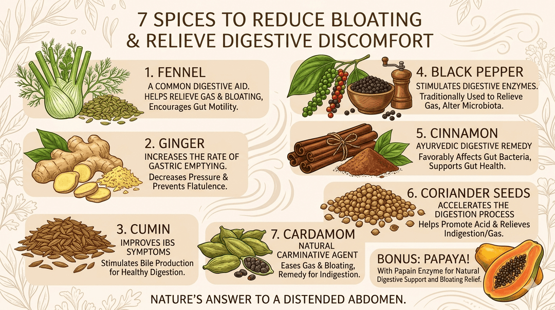 7 Spices That Can Help Reduce Bloating - POWER FIT SHOP — Powering Preparedness, Health & Home