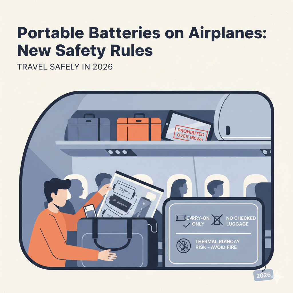 Portable Batteries on Airplanes: New Safety Rules in 2026 - POWER FIT SHOP — Powering Preparedness, Health & Home