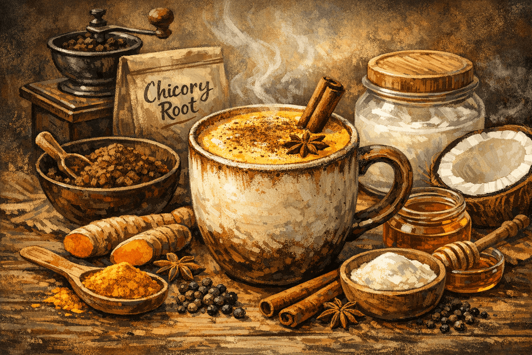 Spiced-Up Turmeric Latte with Cinnamon and Chicory - POWER FIT SHOP — Powering Preparedness, Health & Home