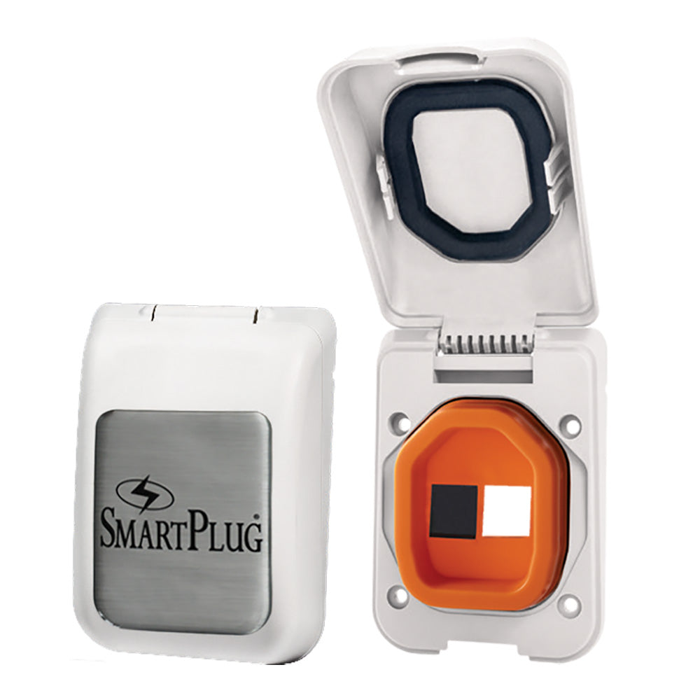 SmartPlug Data Port Case/Inlet Only - White Cover w/One Blank Plug &amp; One Open Port
