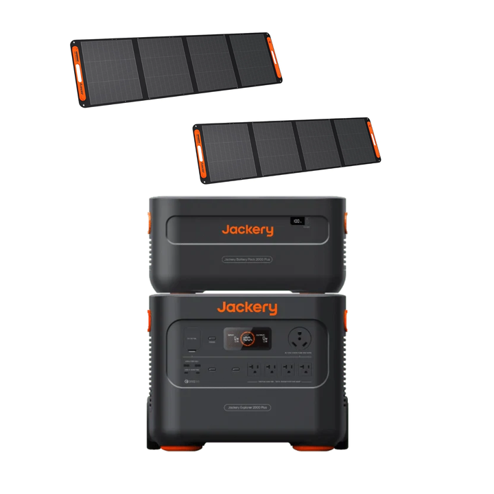 Jackery Explorer 2000 Plus + E2000Plus Battery + 2 SolarSaga 200W Solar Panels