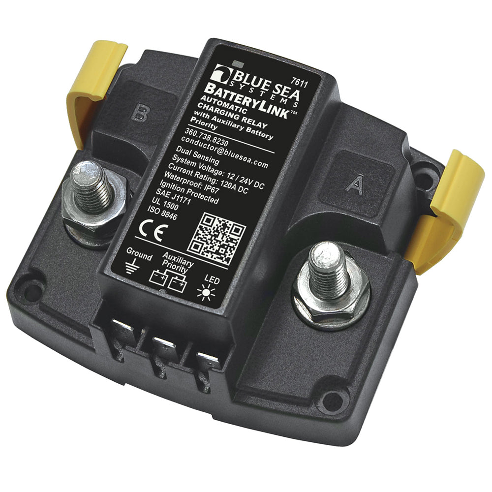Blue Sea 7611 DC BatteryLink&amp;trade; Automatic Charging Relay - 120 Amp w/Auxiliary Battery Charging