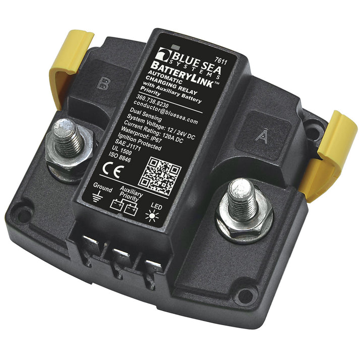 Blue Sea 7611 DC BatteryLink&amp;trade; Automatic Charging Relay - 120 Amp w/Auxiliary Battery Charging