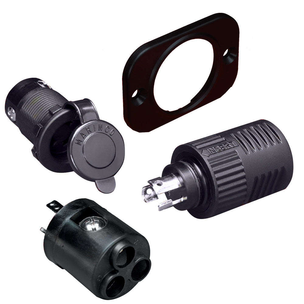 Marinco ConnectPro&amp;reg; Charging/Trolling Receptacle, Plug &amp; 6-Guage Adapter