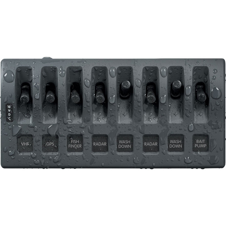 Blue Sea 4309 WeatherDeck&amp;reg; 12V DC Waterproof Switch Panel - 8 Position