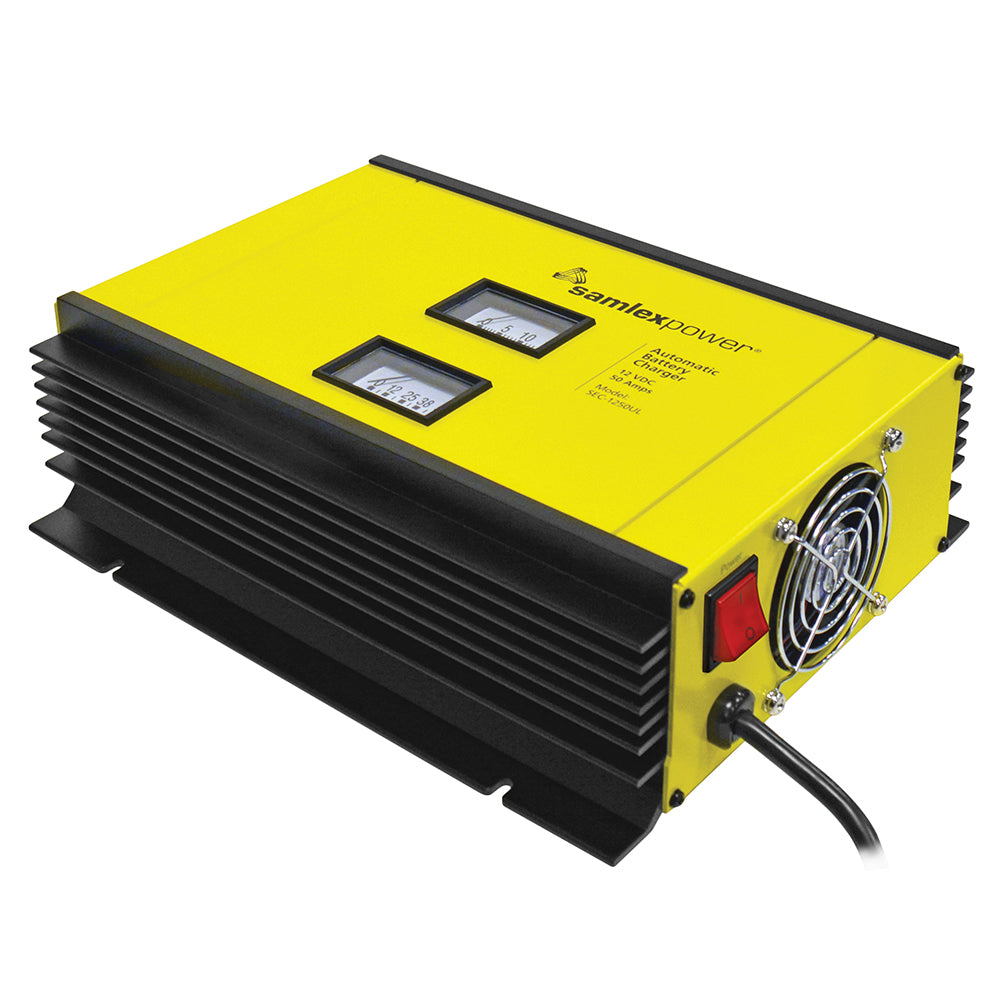 Samlex 50A Battery Charger - 12V - 2-Bank - 3-Stage w/Dip Switch &amp; Lugs - Includes Temp Sensor