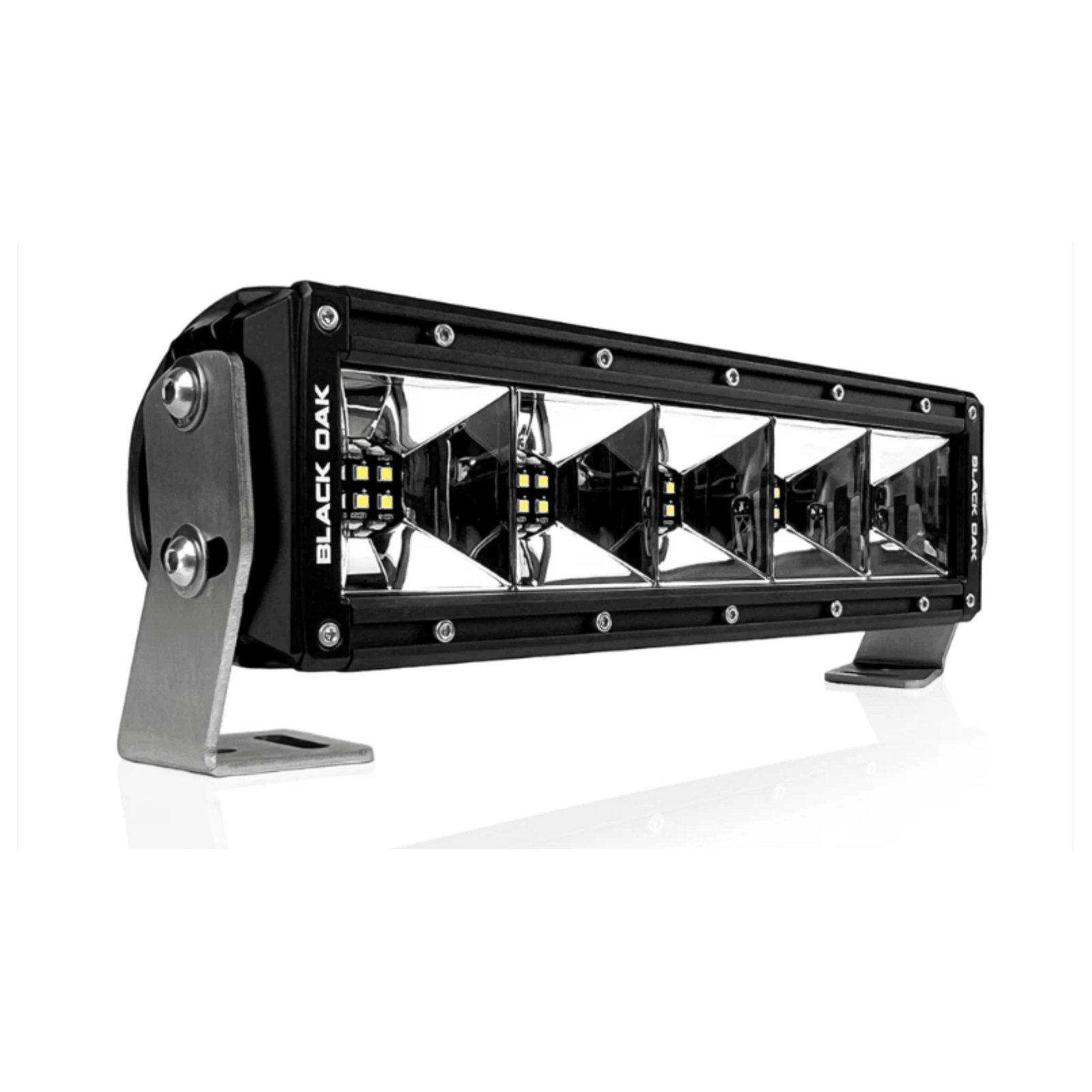 Black Oak LED 10in Double Row Light Bar 5W Scene Beam Black Housing Straight - POWER FIT SHOP — Powering Preparedness, Health & Home