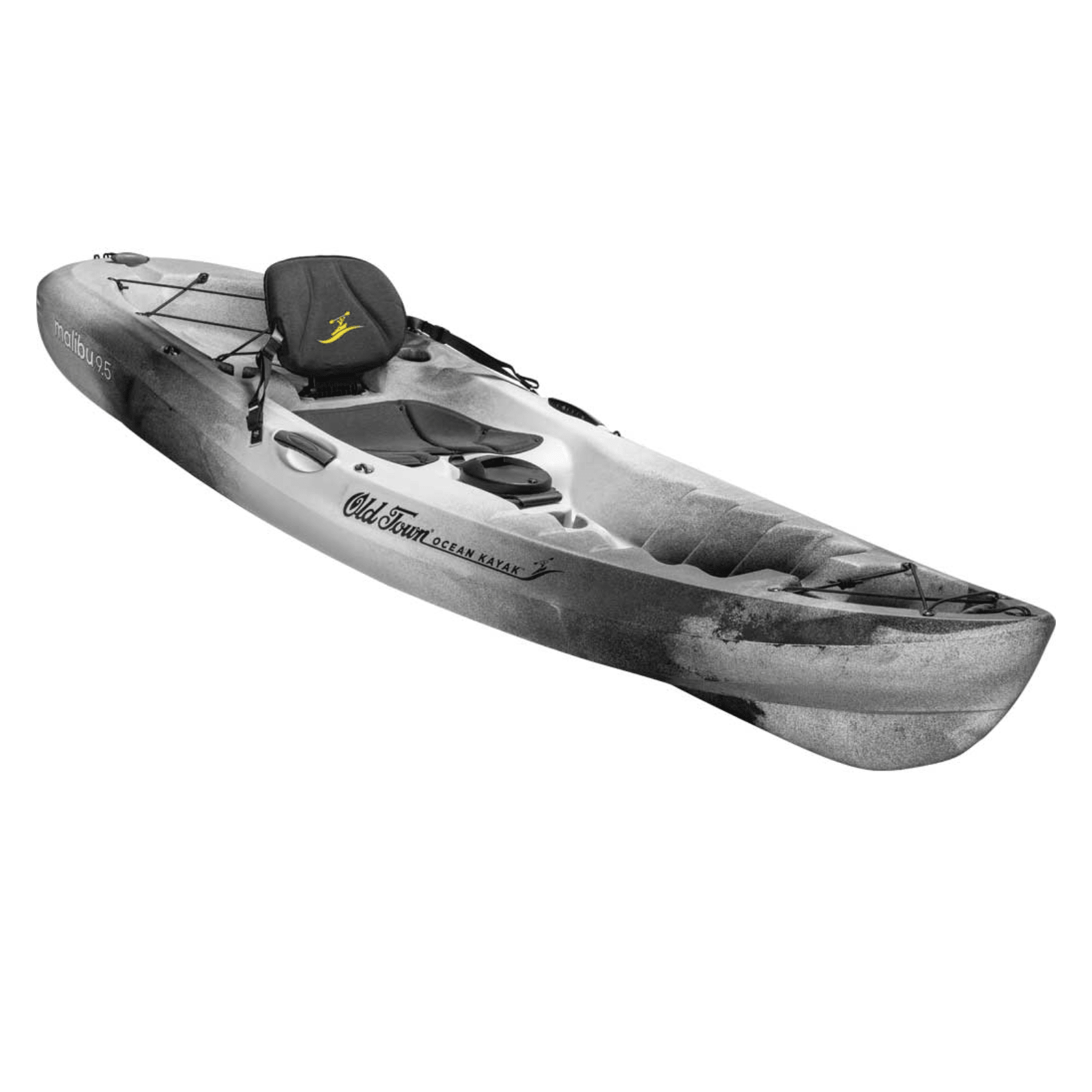 Meyer Ocean Kayak Malibu 9 ft 5 in sit-on-top recreational kayak in cinder color, showing the kayak’s streamlined shape and seating area.