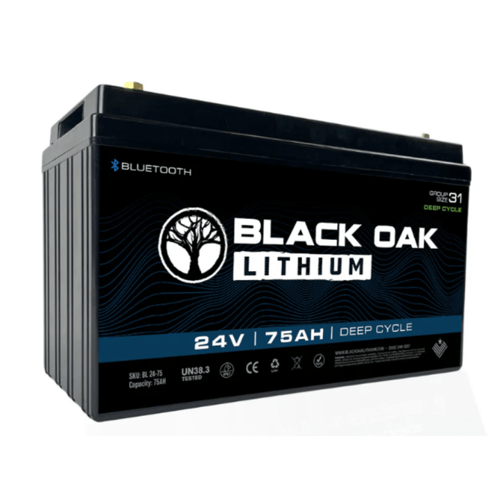 Black Oak 24V Lithium Deep Cycle 75Ah Trolling Motor Battery - POWER FIT SHOP — Powering Preparedness, Health &amp; Home