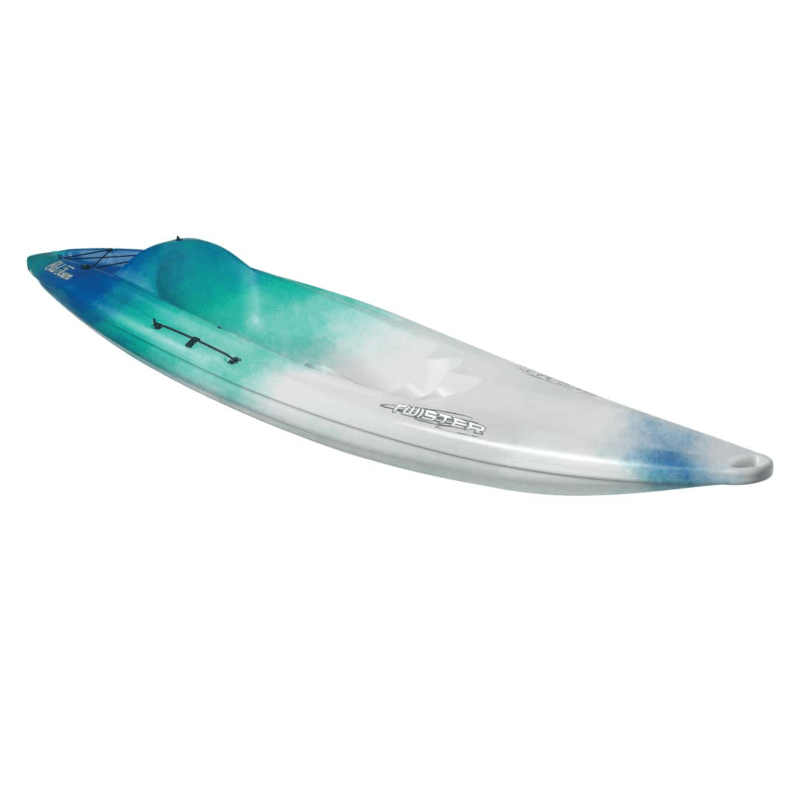 Blue Old Town Twister sit-in recreational kayak by Meyer, 11 ft 3 in, suitable for outdoor paddling and water adventures.
