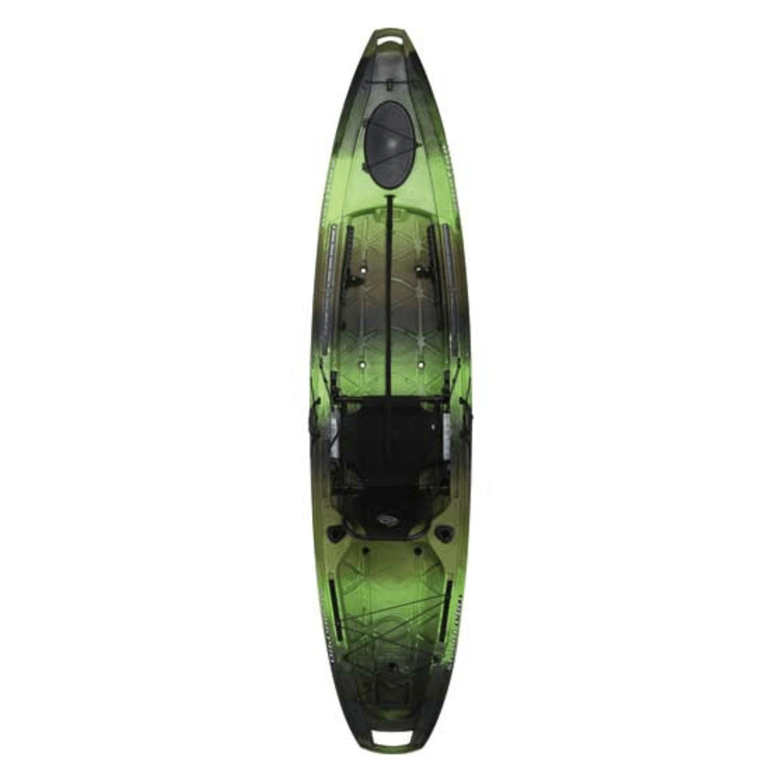 Meyer Lifetime Stealth Pro Angler 11 ft 8 in Gator Green fishing kayak with sit-on-top design, durable waterfowl kayak for anglers