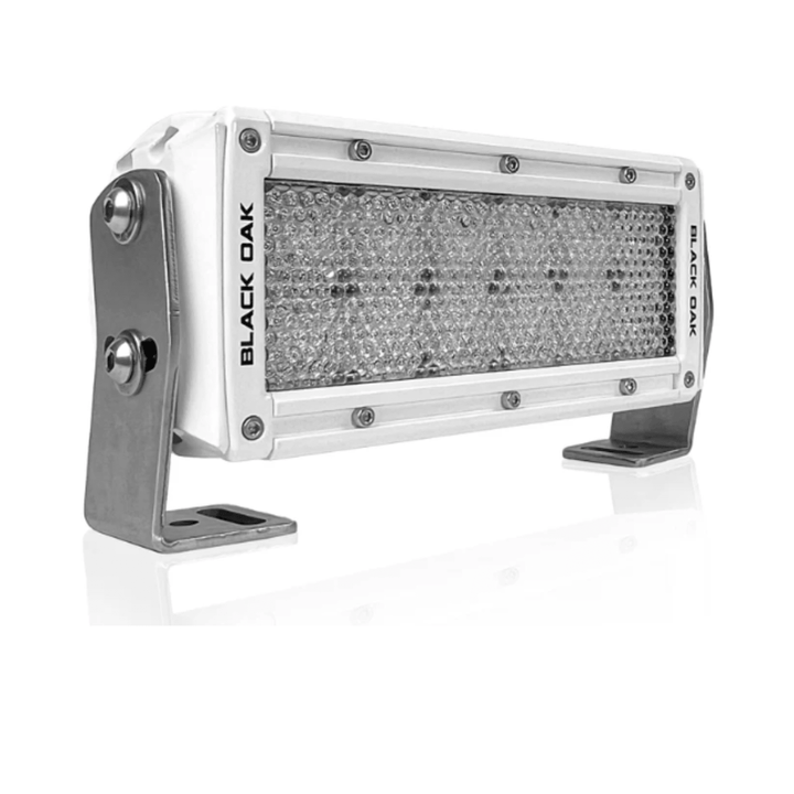 Black Oak LED 6in Double Row Light Bar 5W Diffused Beam White Housing Straight - POWER FIT SHOP — Powering Preparedness, Health &amp; Home