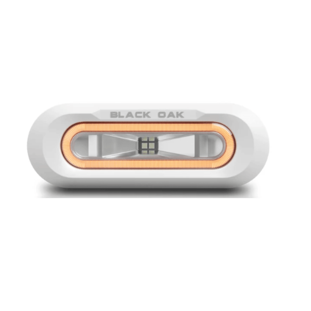 Black Oak LED Low Pro Spreader Light Amber Accent White Housing Flush Mount - POWER FIT SHOP — Powering Preparedness, Health &amp; Home