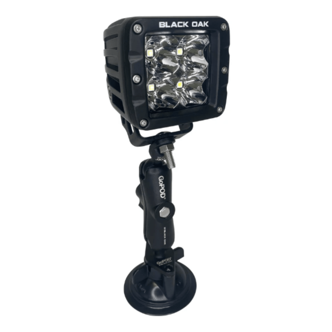 Black Oak LED 2in GoPOD Light Bar 10W Spot Beam Black Housing Suction Mount - POWER FIT SHOP — Powering Preparedness, Health &amp; Home