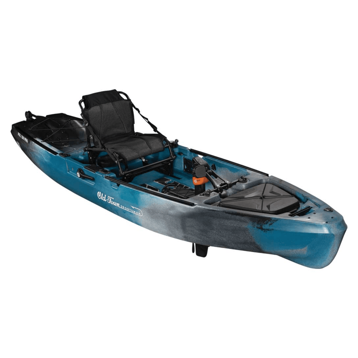 Meyer Old Town Sportsman PDL 120 Pro kayak, 12 ft storm sit-on-top fishing kayak with pedal drive, outdoor recreation boat.