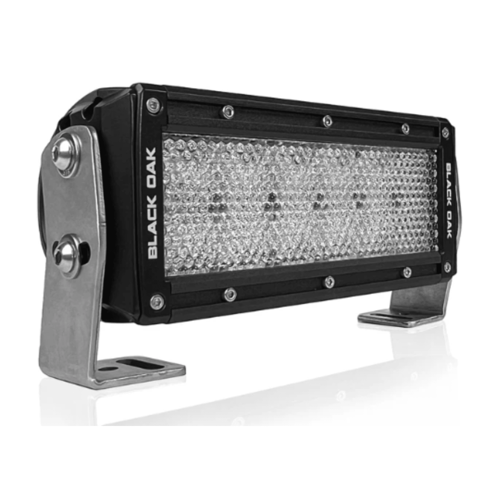 Black Oak LED 6in Double Row Light Bar 5W Diffused Beam Black Housing Straight - POWER FIT SHOP — Powering Preparedness, Health & Home