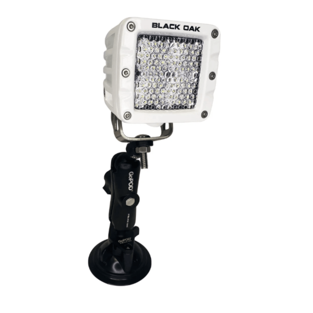 Black Oak LED 2in GoPOD Light Bar 10W Diffused Beam White Housing Suction Mount - POWER FIT SHOP — Powering Preparedness, Health &amp; Home