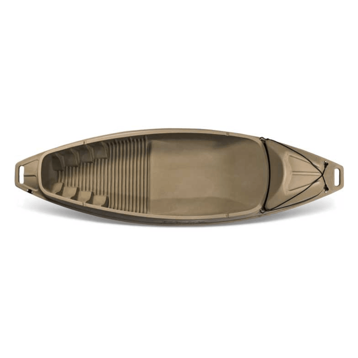 Brown Beavertail Phantom Sneakboat sit-inside paddle kayak by Meyer, 10 ft 7 in for recreational paddling on water.