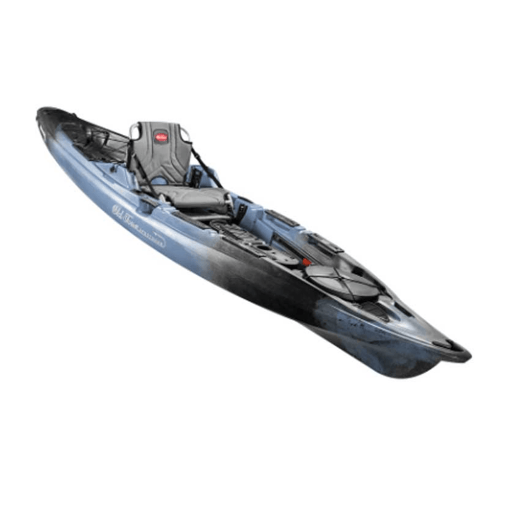 Meyer Old Town Sportsman BigWater 132 paddle kayak in steel camo, 11 ft sit-on-top kayak for recreational water activities.