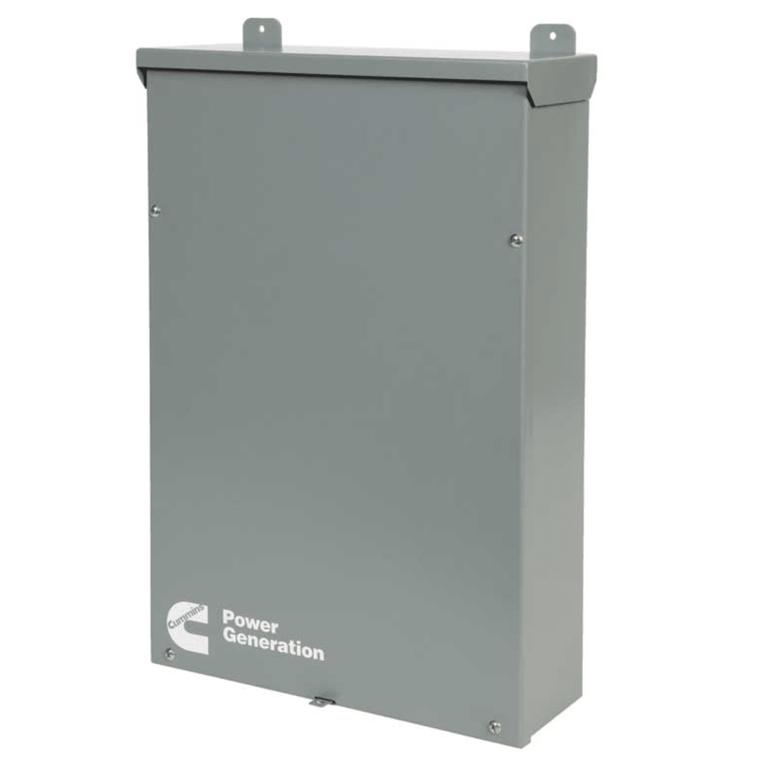 Meyer Cummins Onan 100 AMP automatic transfer switch with service entrance rated design, shown with control panel and wiring.