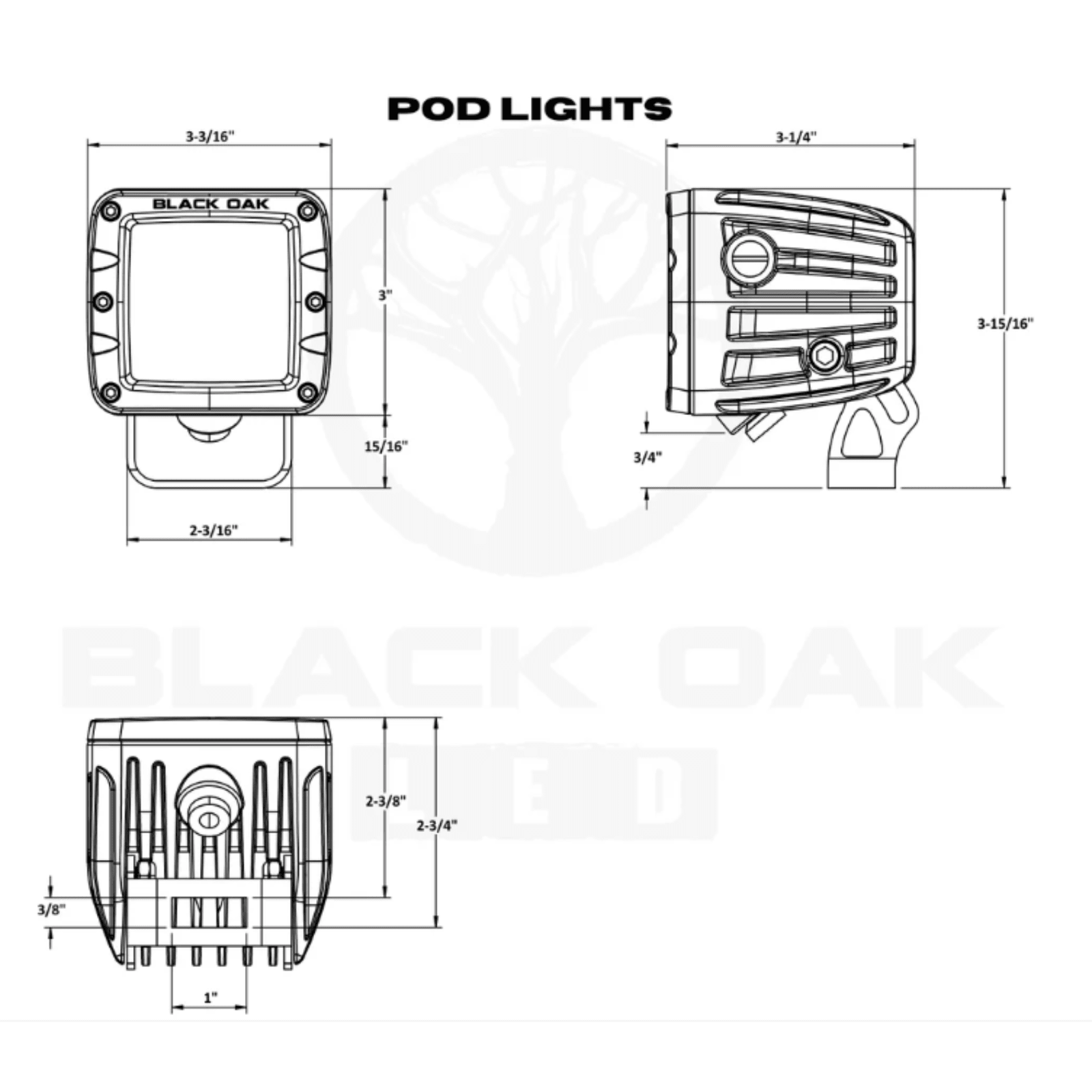 Black Oak LED 2in GoPOD Light Bar 10W Diffused Beam White Housing Suction Mount - POWER FIT SHOP — Powering Preparedness, Health & Home