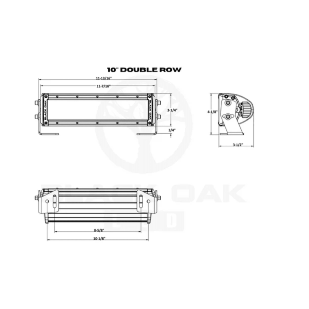 Black Oak LED 10in Double Row Light Bar 5W Scene Beam Black Housing Straight - POWER FIT SHOP — Powering Preparedness, Health &amp; Home