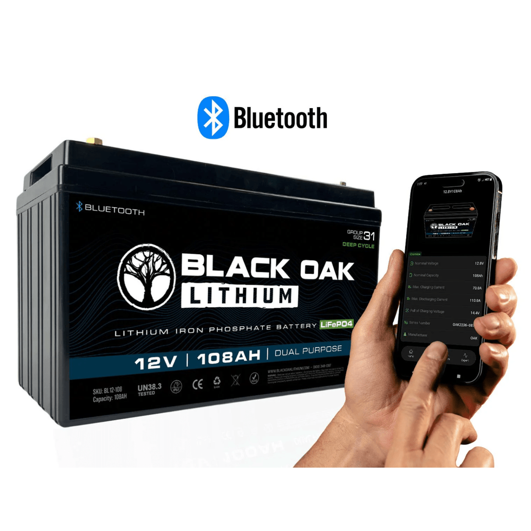 Black Oak LED 12V Lithium Battery 108AH Dual Purpose Power - POWER FIT SHOP — Powering Preparedness, Health &amp; Home