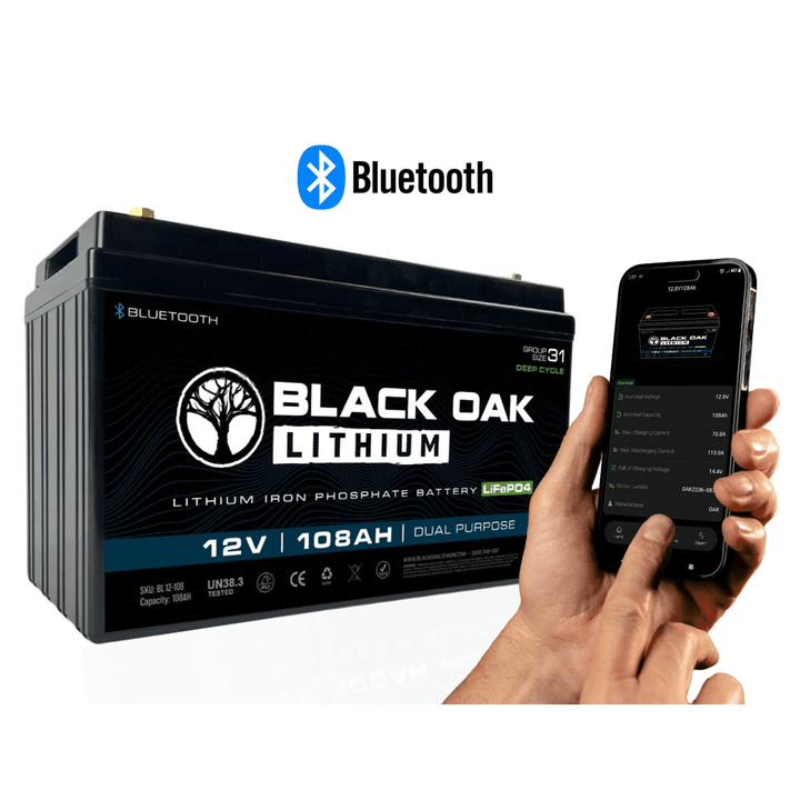 Black Oak LED 12V Lithium Battery 108AH Dual Purpose Power - POWER FIT SHOP — Powering Preparedness, Health &amp; Home