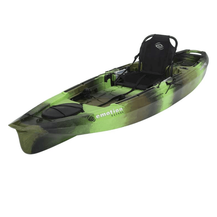 Meyer Lifetime Stealth Pro Angler 11 ft 8 in Gator Green fishing kayak, sit-on-top design, durable waterfowl kayak for anglers.