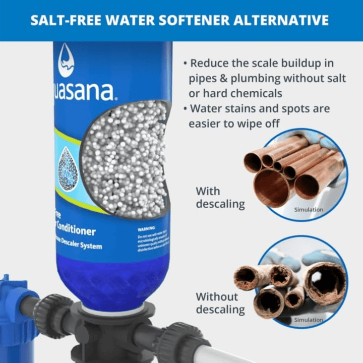 Aquasana City Water Whole House Filter System with UV, post and pre-filters, and installation kit for clean, filtered home water.