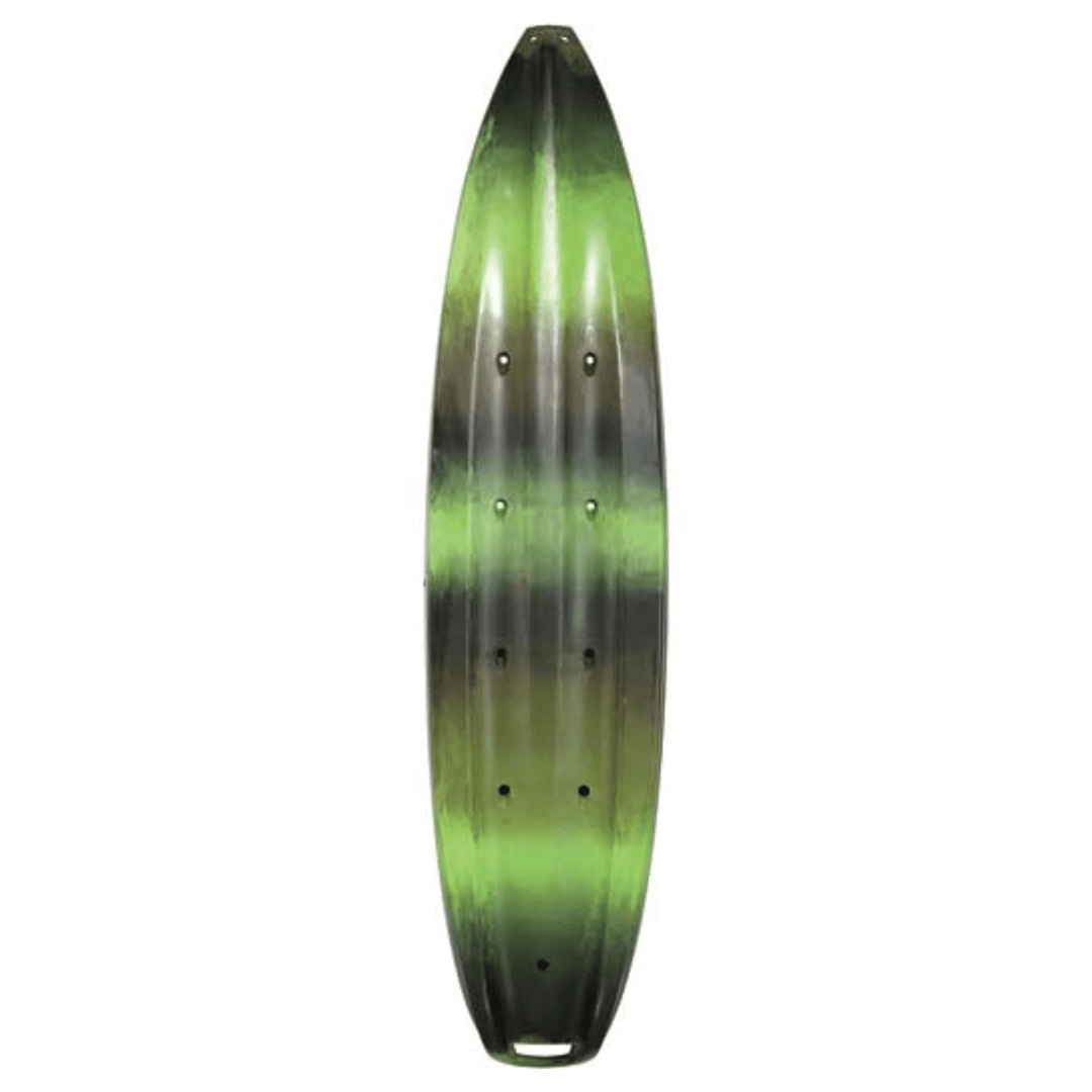 Meyer Lifetime Stealth Pro Angler 11 ft 8 in Gator Green fishing kayak, durable sit-on-top waterfowl kayak for anglers.