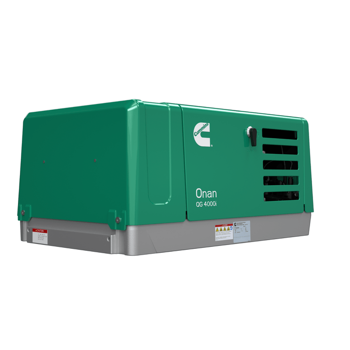 Meyer Cummins Onan 4KW 4HGLBA-8306 gas generator with single-phase standby power, featuring control panel and compact design