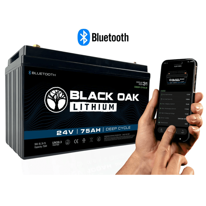 Black Oak 24V Lithium Deep Cycle 75Ah Trolling Motor Battery - POWER FIT SHOP — Powering Preparedness, Health &amp; Home