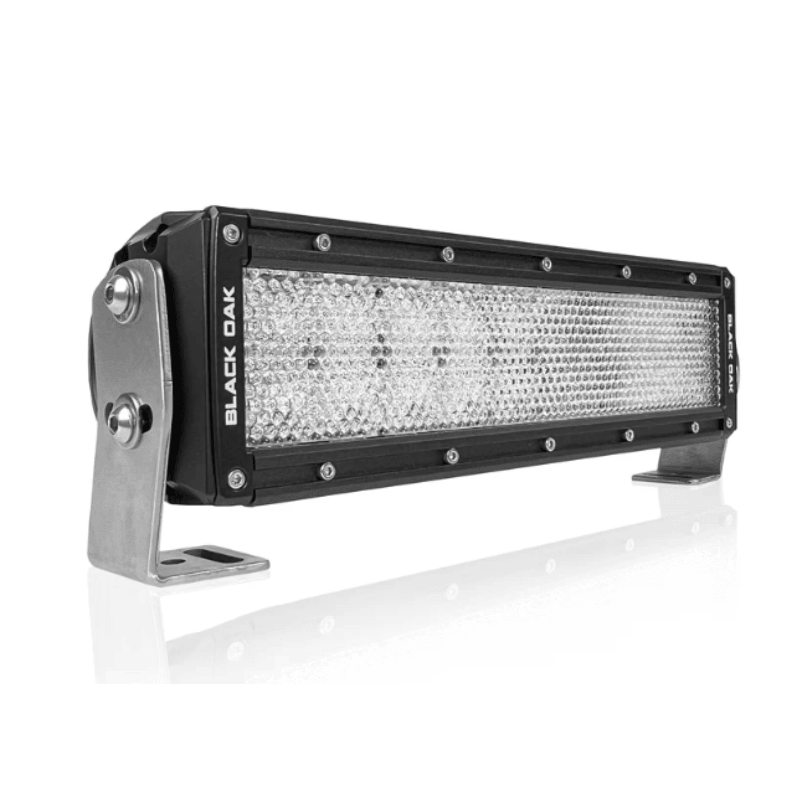 Black Oak LED 10in Double Row Light Bar 5W Diffused Beam Black Housing Straight - POWER FIT SHOP — Powering Preparedness, Health & Home