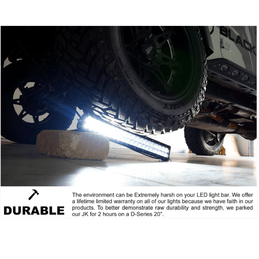 Black Oak LED 10in Double Row Light Bar 5W Scene Beam Black Housing Straight - POWER FIT SHOP — Powering Preparedness, Health &amp; Home