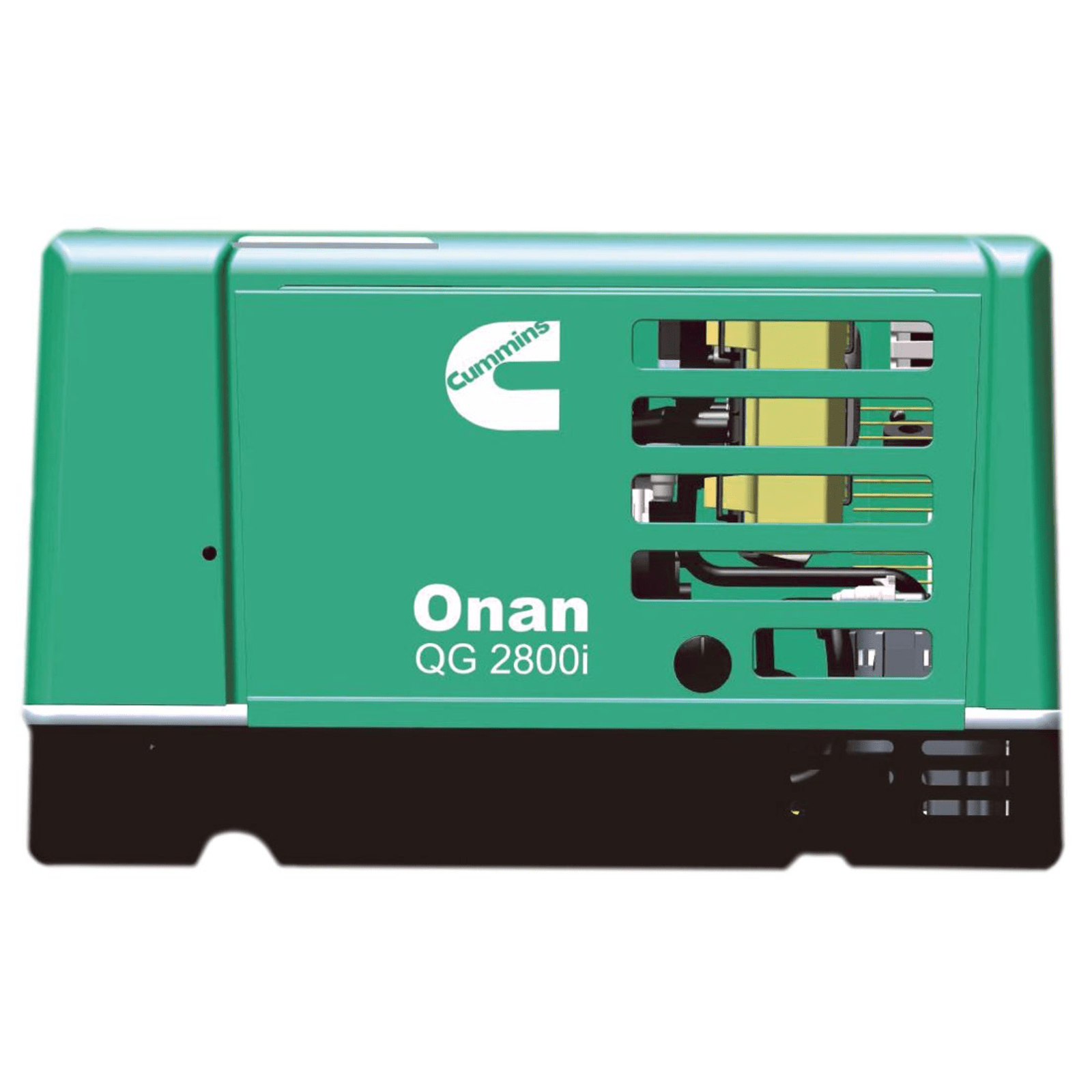 Meyer Cummins Onan 2.8HGLAA-8311 2.8KW gas generator with control panel and engine components, phase IV model.
