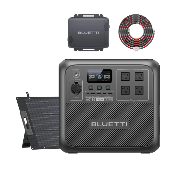 BLUETTI AC180 Solar Portable Power Station 1152Wh + 200W Solar Panel + Charger 1