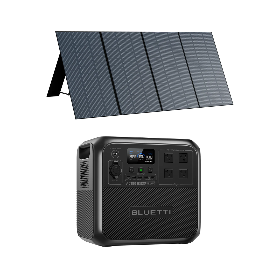 BLUETTI AC180 Solar Ready Power Station 1152Wh + QTY 1 OF 350W Solar Panel