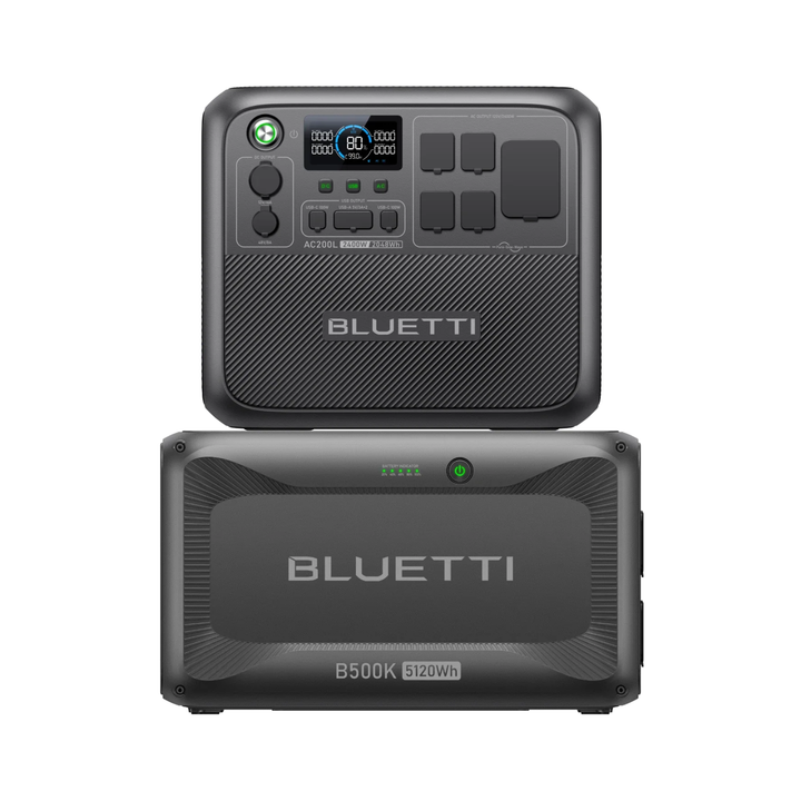 BLUETTI AC200L Solar Ready Power Station 2400W + B500K Expansion Battery 5120Wh