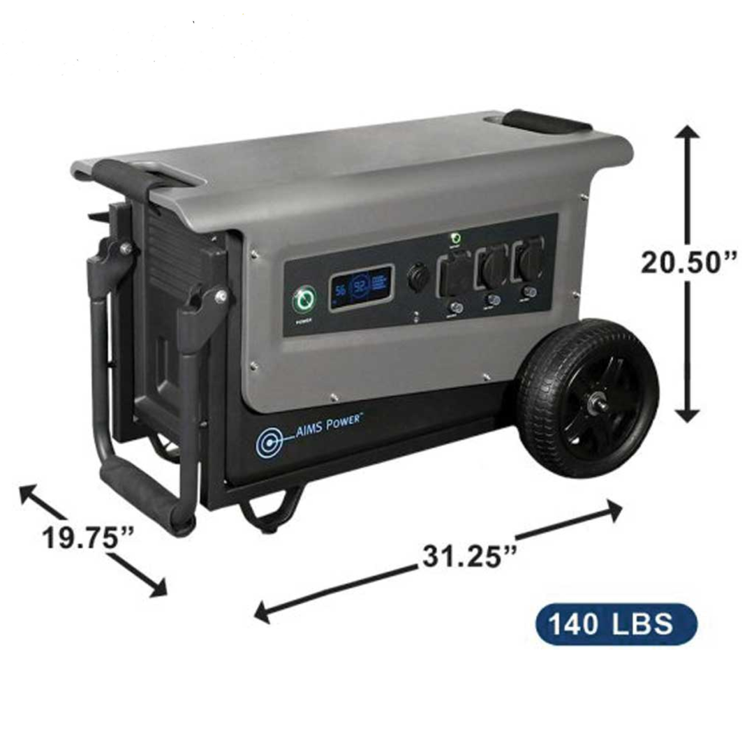 AIMS Power 3.1 KWH 30 AMP Portable Solar Generator Lithium Battery Backup - POWER FIT SHOP — Powering Preparedness, Health &amp; Home