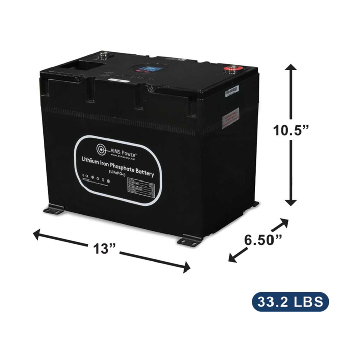 AIMS Power 12V 135Ah Lithium Battery Bluetooth Heater Wake Up Long Life