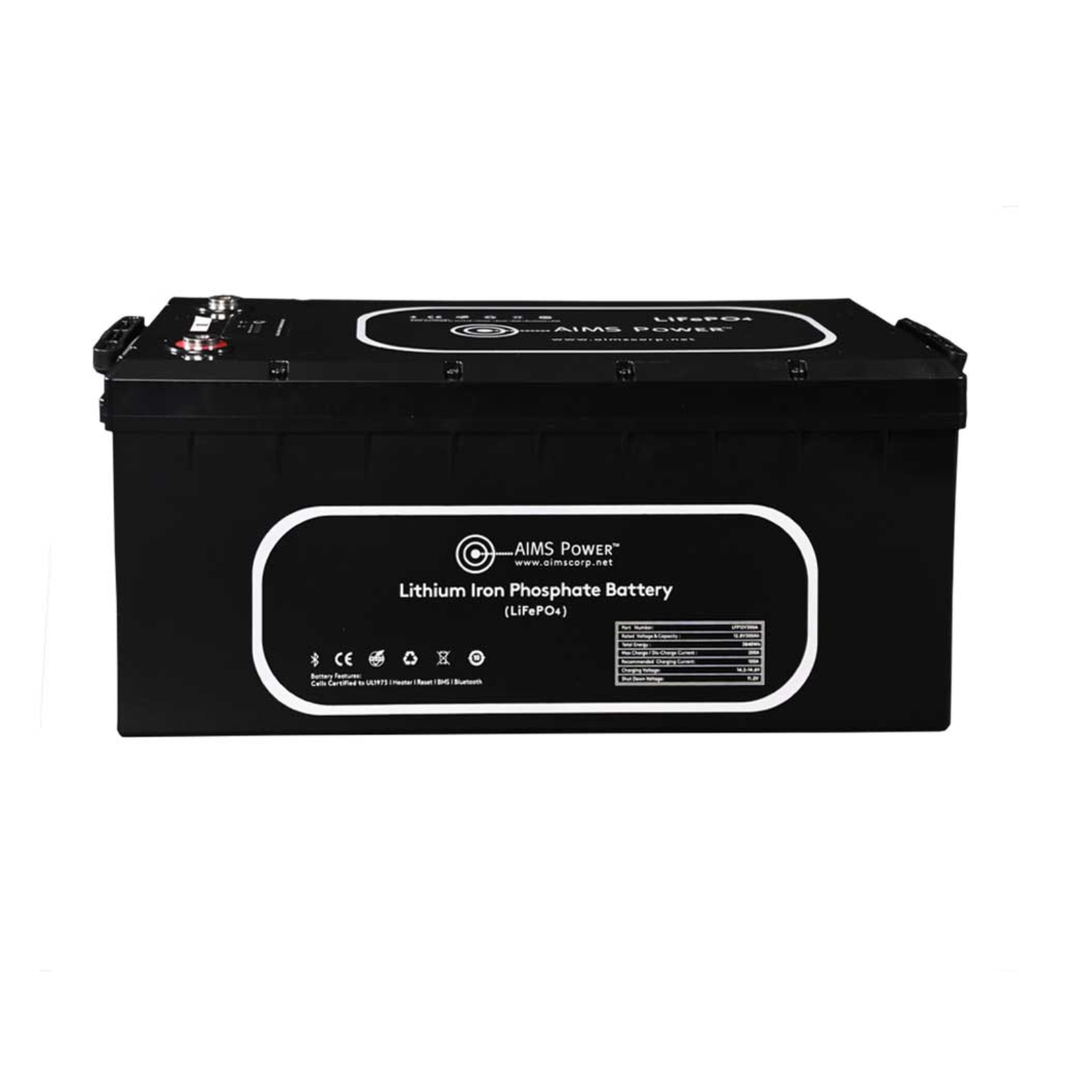 AIMS Power 12V 300Ah Lithium Battery Bluetooth Heater Wake Up Long Life