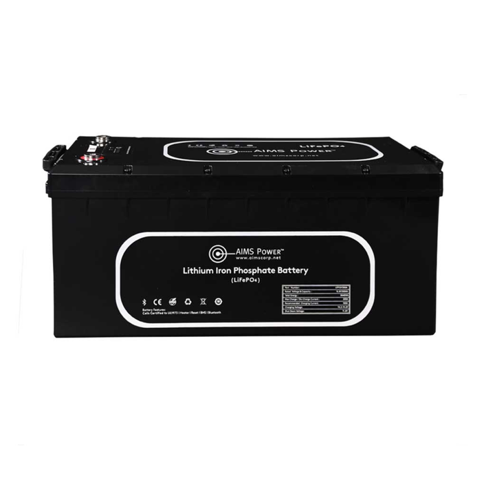 AIMS Power 12V 300Ah Lithium Battery Bluetooth Heater Wake Up Long Life