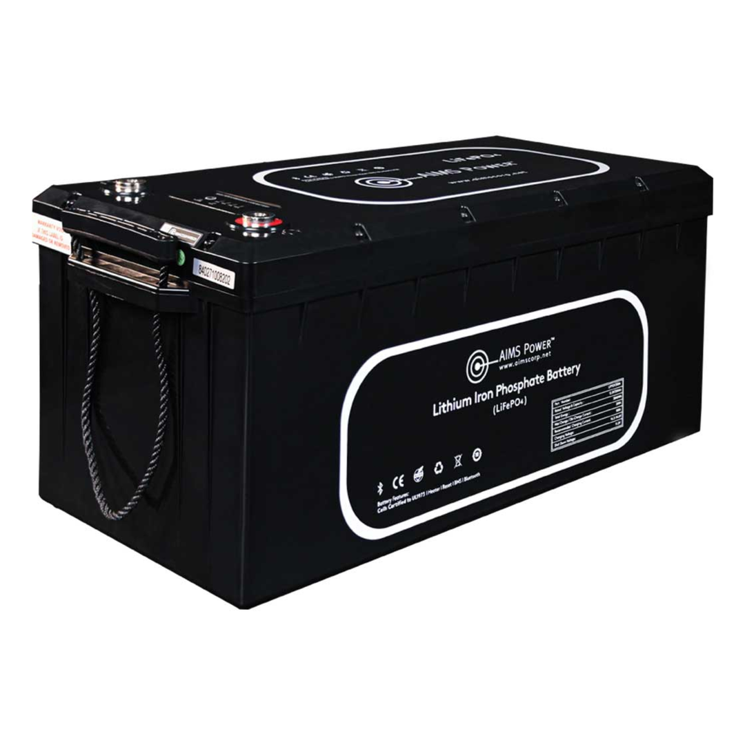 AIMS Power 12V 300Ah Lithium Battery Bluetooth Heater Wake Up Long Life