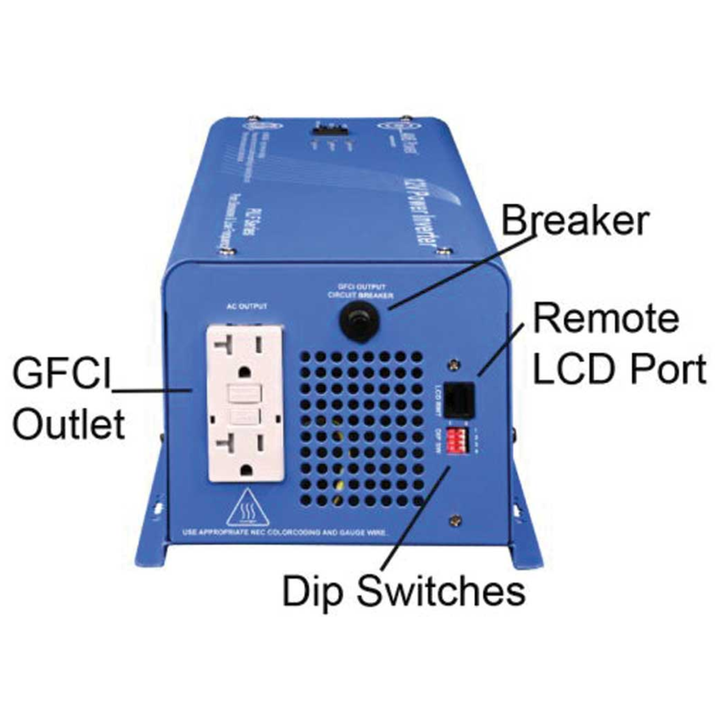 AIMS Power Industrial 1000W 12V 8 AMP Low Frequency Pure Sine Power Inverter