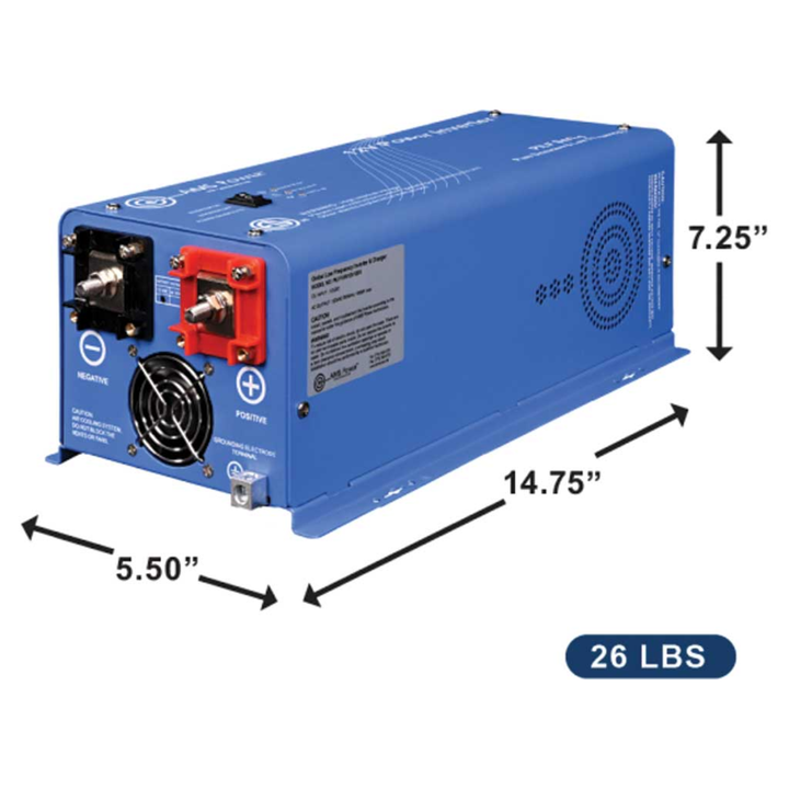 AIMS Power Industrial 1000W 12V 8 AMP Low Frequency Pure Sine Power Inverter