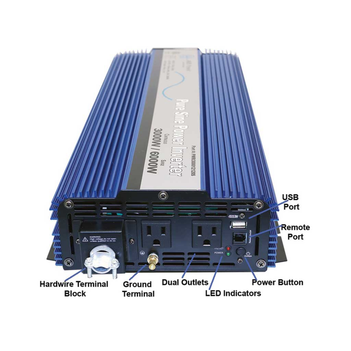 AIMS Power Inc 3000 Watt Pure Sine Inverter ETL Conforms To UL 458 CSA 22.2
