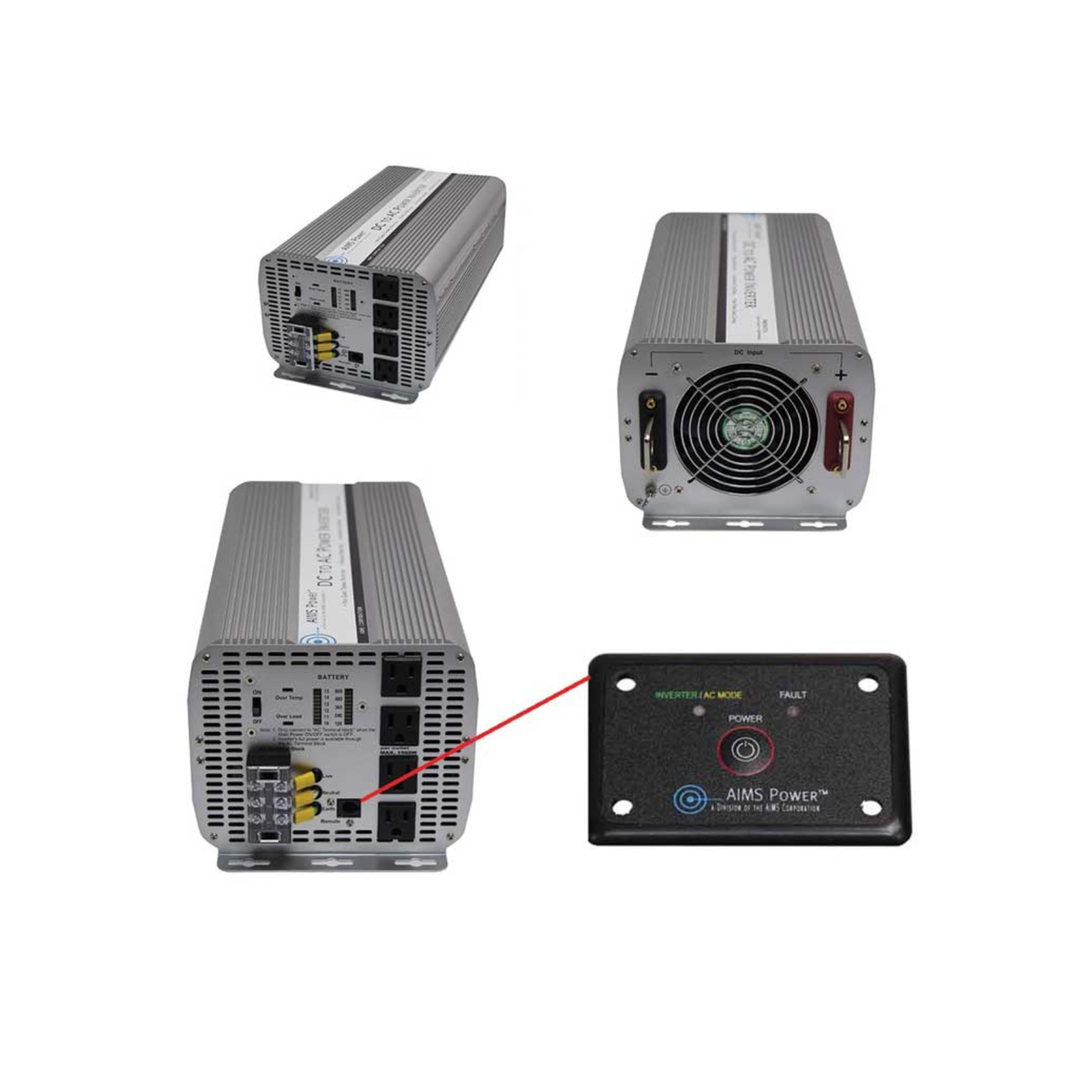 AIMS Power Inc 5000W 12V Modified Sine Wave Inverter Internally Fuse Protected