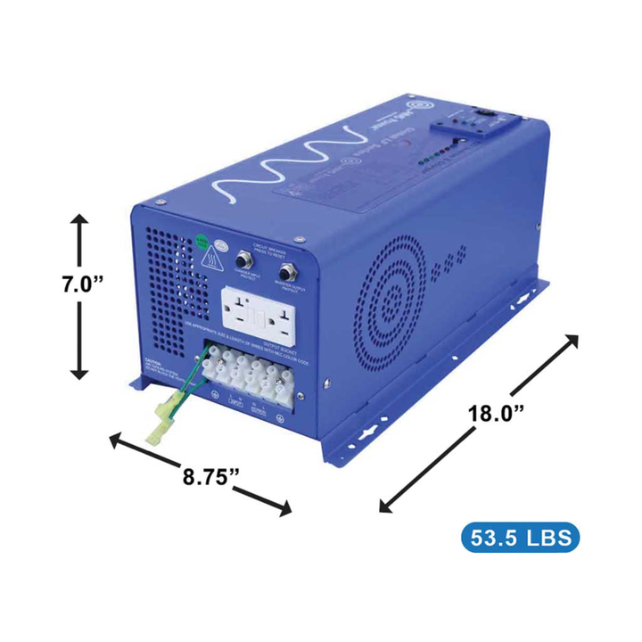AIMS Power Inc 3000 Watt 12 Volt Pure Sine Wave Inverter Charger Auto Gen Start